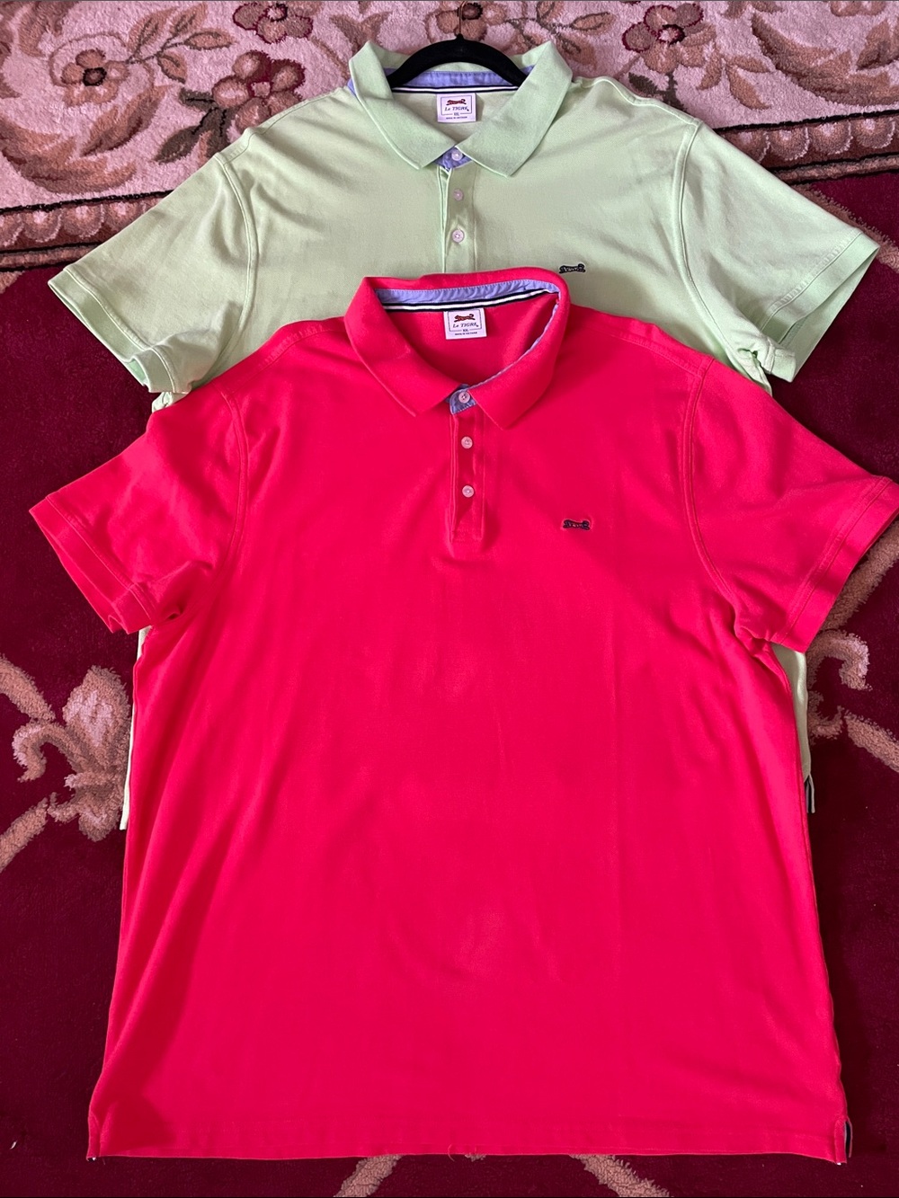 Le Tigre Men’s Polo Pair in Bright Coral and Light Green